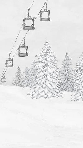Black & white gondola mountain wallpaper