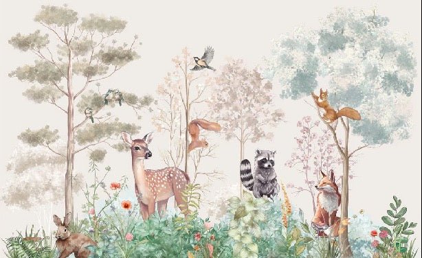 Children's bedroom wallpaper magic nature beige