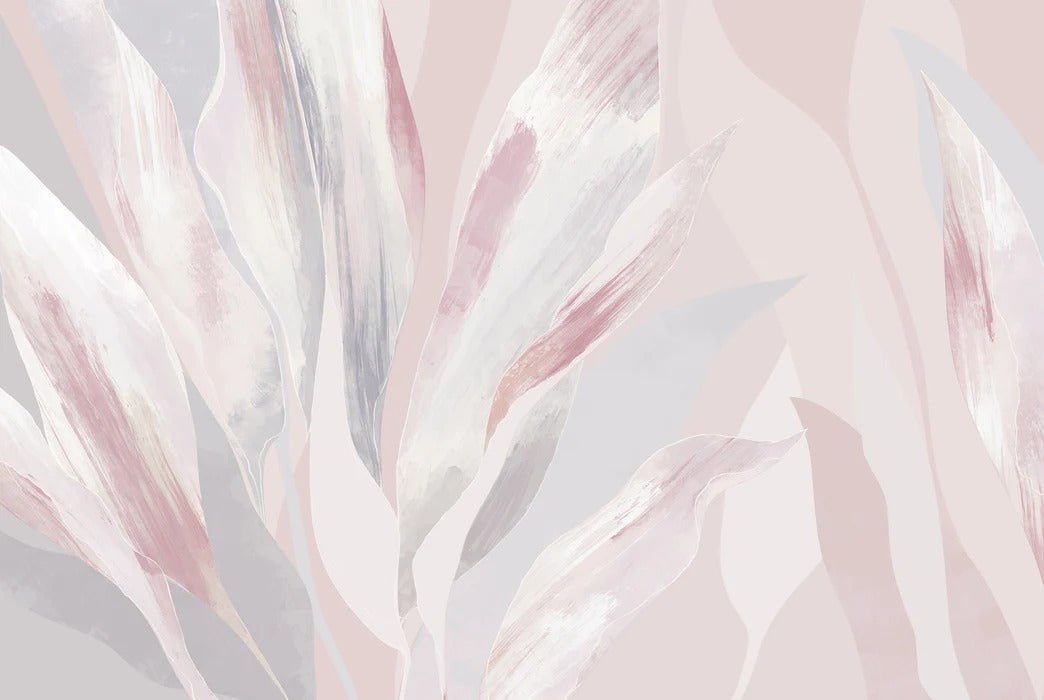 Powder pink floral wallpaper