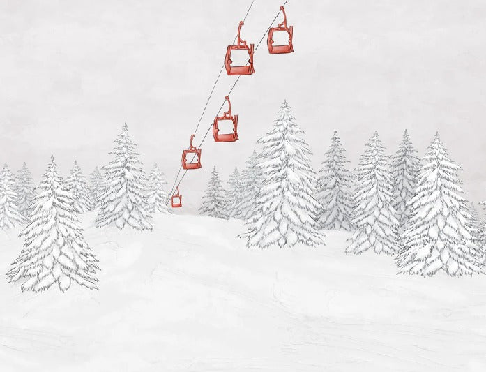 Red gondola mountain wallpaper