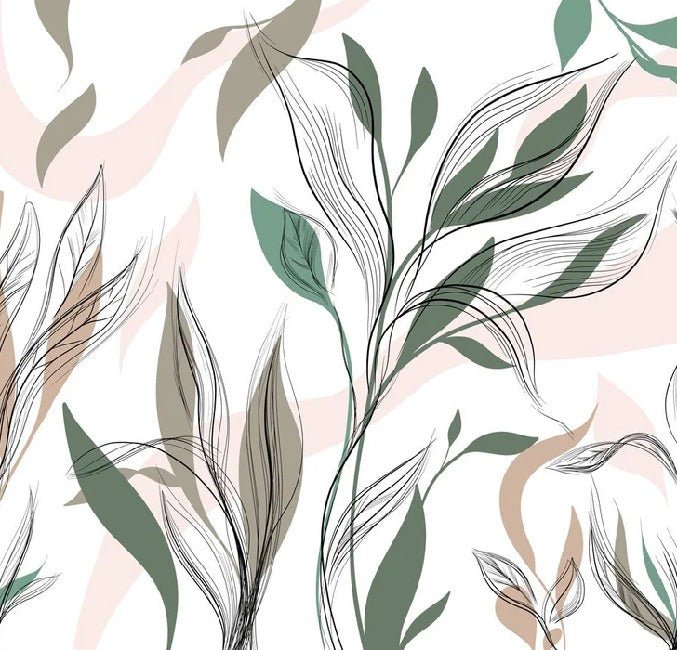 Graphic flower panoramic wallpaper