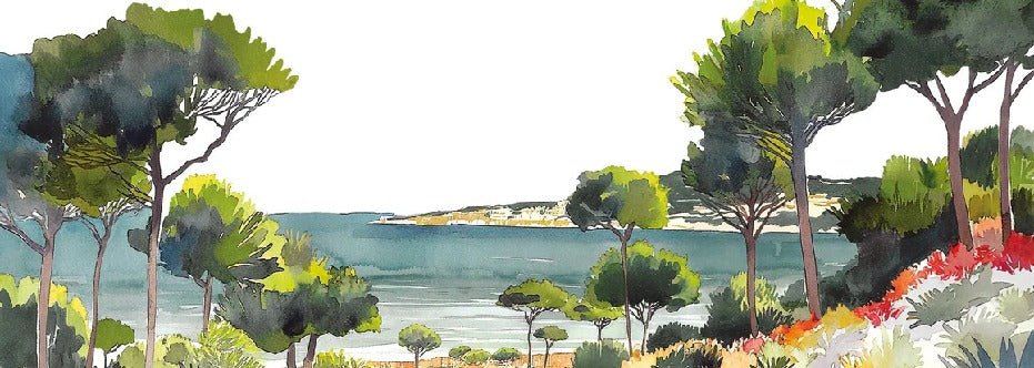 Panoramic summer air wallpaper