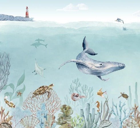 Panoramic sea life wallpaper