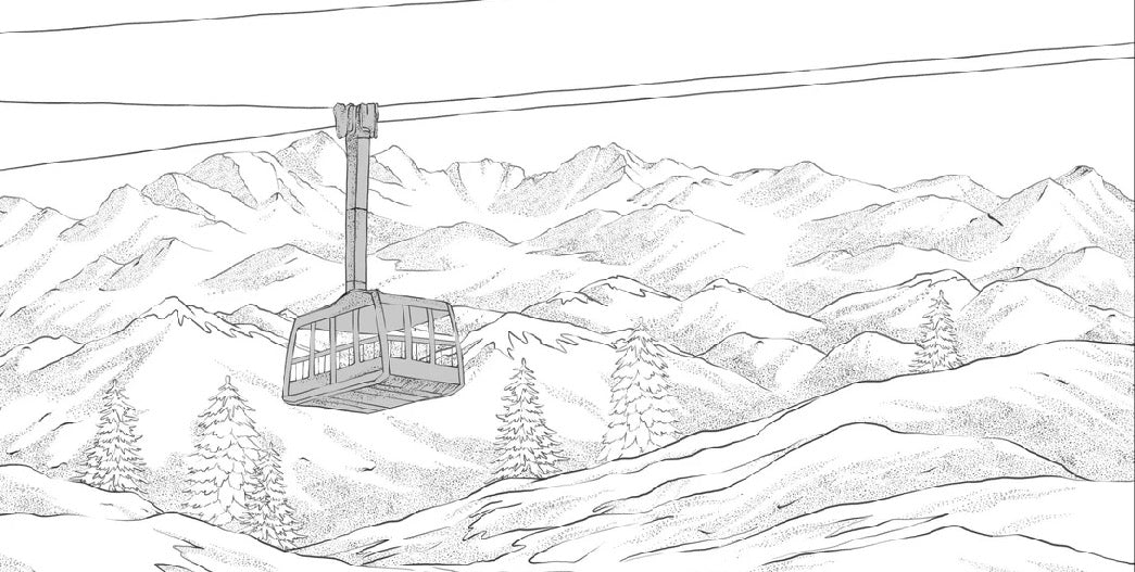 La Plagne télécabine black and white wallpaper