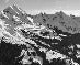 Aravis black and white mountain wallpaper