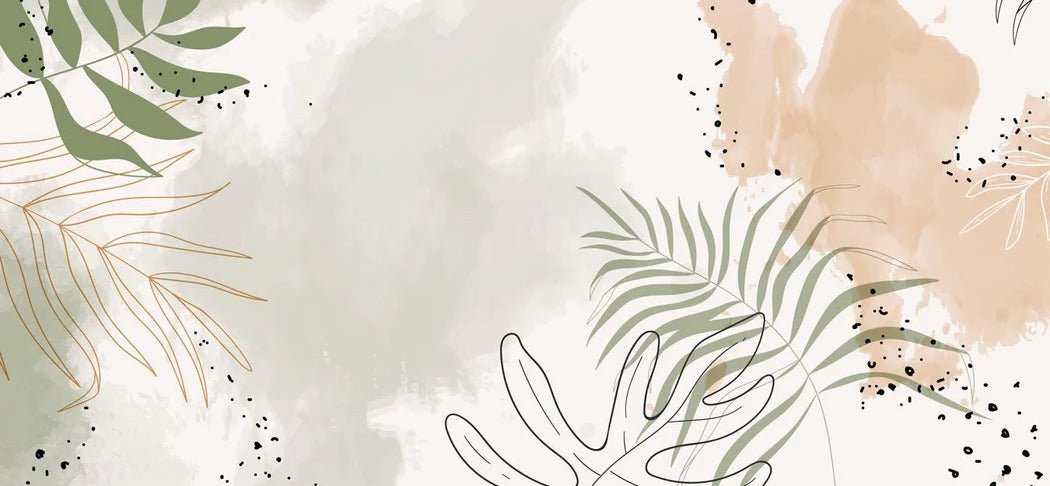 Papier peint panoramique aquarelle végétale, XXL, tendance