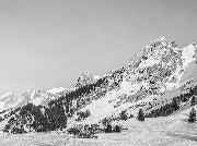 Panoramic alpine chalet wallpaper