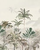 Panoramic jungle eden green wallpaper