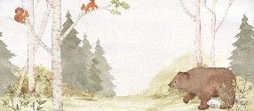 Papier peint enfant tendre ours dans la forêt, XXL, tendance