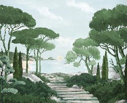 Stroll in the calanques wallpaper green