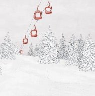 Red gondola mountain wallpaper