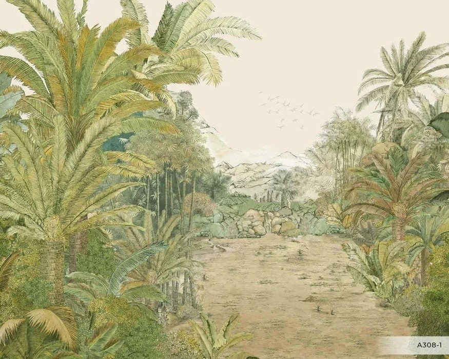 Exotic green paradise wallpaper