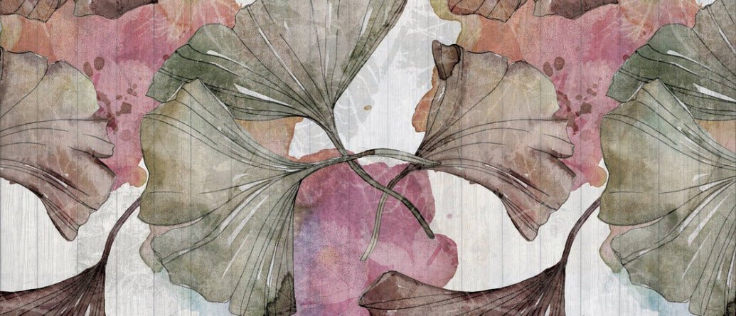 Papier peint panoramique ginkgo Japon Zen, XXL, tendance