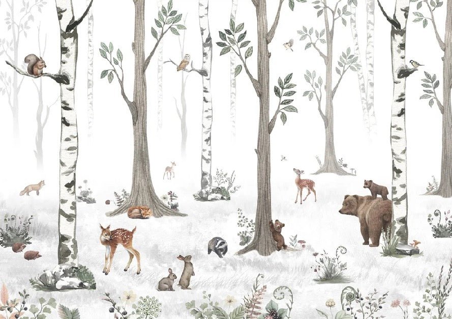 Spring forest animal wallpaper