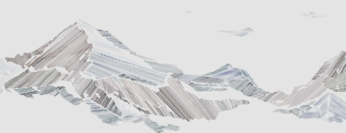 Restaurant wallpaper graphic mountain style