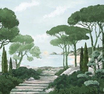 Stroll in the calanques wallpaper green