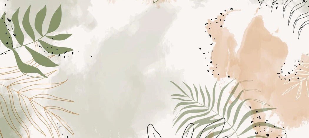 Panoramic vegetal watercolor wallpaper