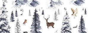 Children's wallpaper Animals in the snow