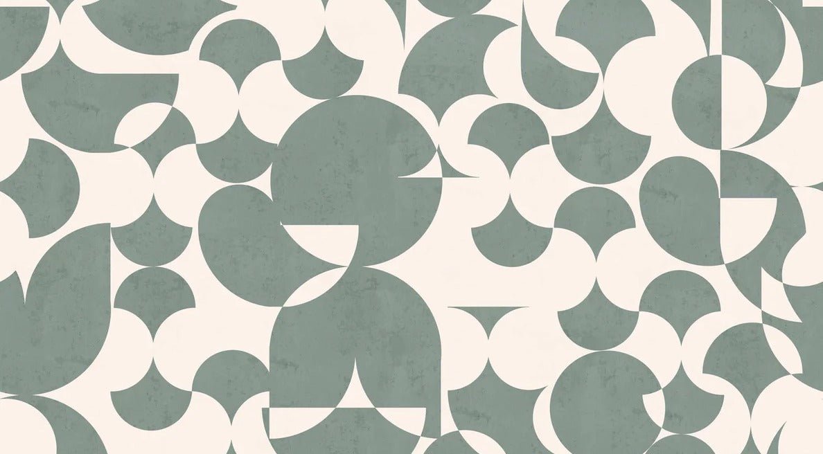 Slate green graphic pattern retro wallpaper
