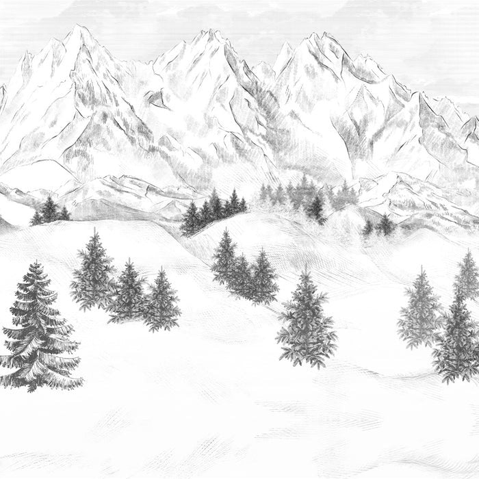 Papier peint montagne sommets de Chamonix, XXL, tendance