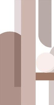 Terracotta geometric panoramic wallpaper