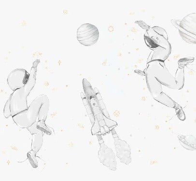 Wallpaper astronauts in space grey