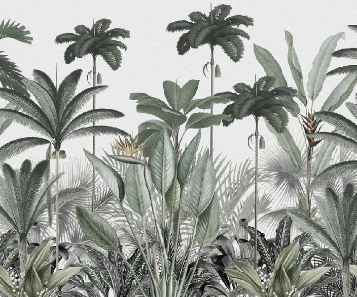 Panoramic jungle tree wallpaper