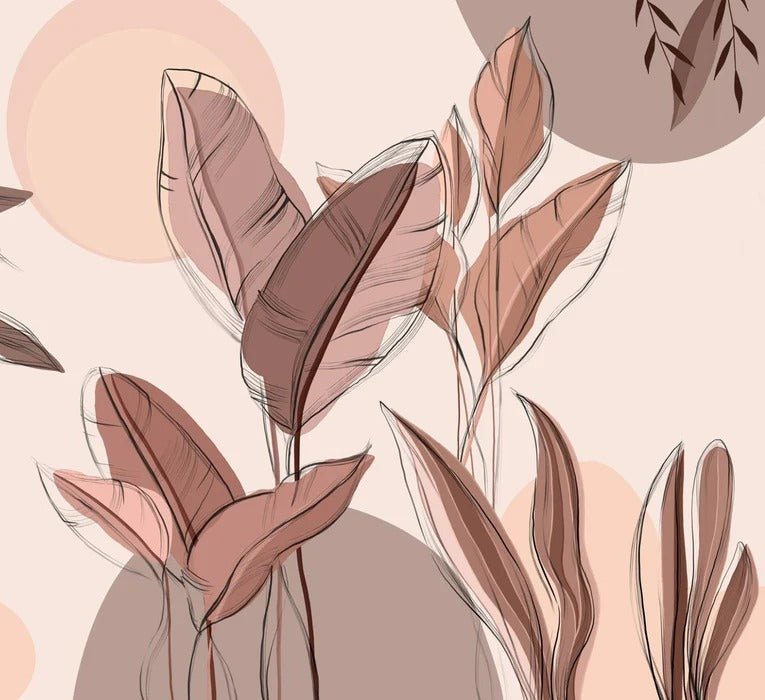 Graphic plant panorama wallpaper