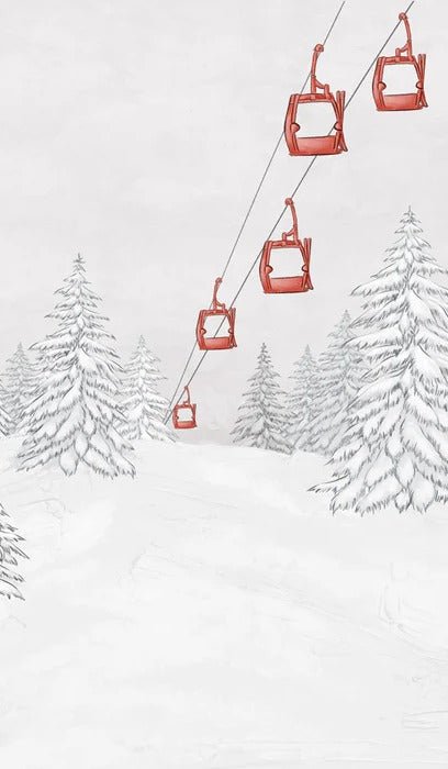 Red gondola mountain wallpaper