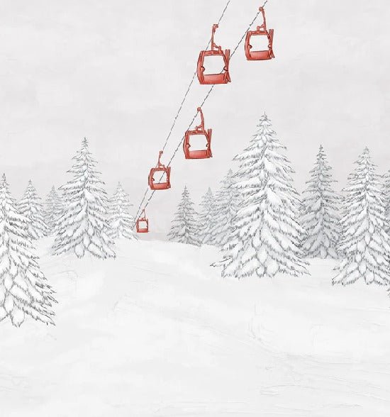 Red gondola mountain wallpaper