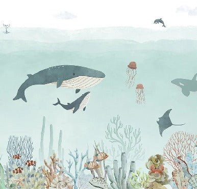 Baby blue whale wallpaper