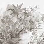 Picturesque jungle panoramic wallpaper