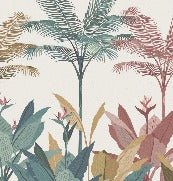 Colorful jungle panoramic wallpaper