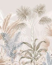 Panoramic terracotta jungle wallpaper