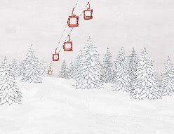 Red gondola mountain wallpaper