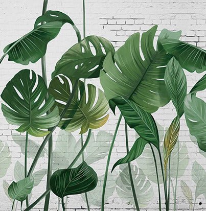 Vintage banana leaf wallpaper