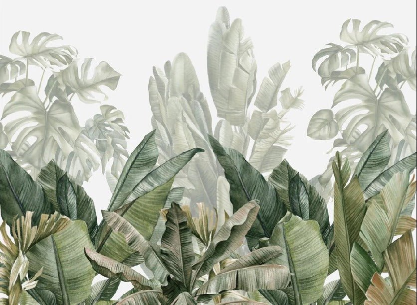 Panoramic green banana wallpaper