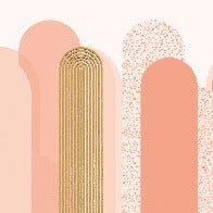 Graphic art deco wallpaper in pink