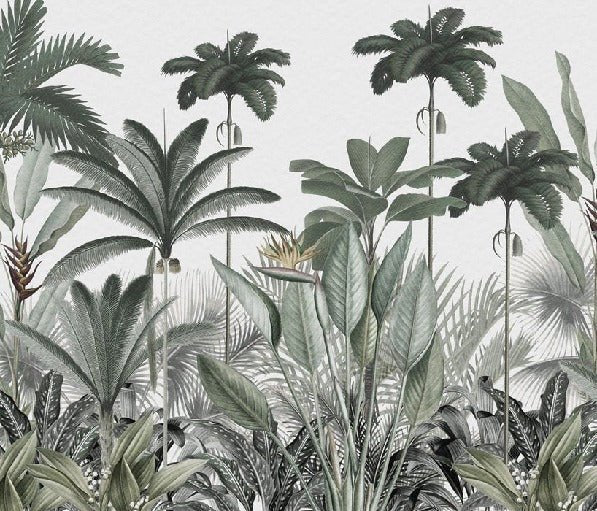 Panoramic jungle tree wallpaper