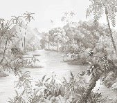 Picturesque jungle panoramic wallpaper