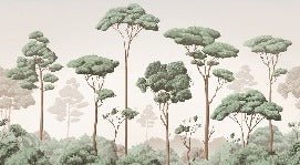 Pine forest breeze wallpaper