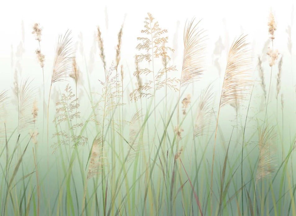 Green wheat field flower wallpaper