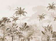 Panoramic jungle eden sepia wallpaper