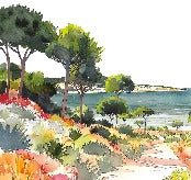 Panoramic summer air wallpaper