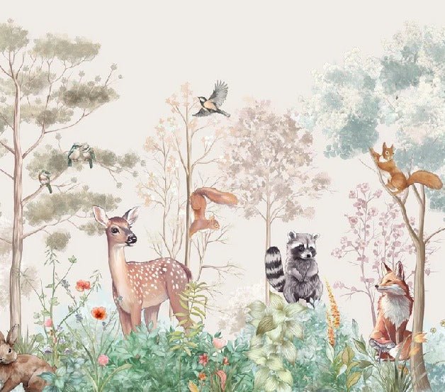 Children's bedroom wallpaper magic nature beige