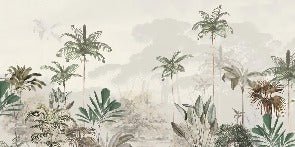 Panoramic jungle eden green wallpaper