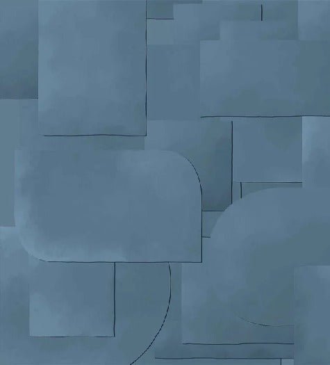 Blue panoramic cut-out wallpaper