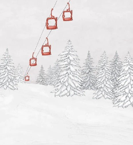 Red gondola mountain wallpaper