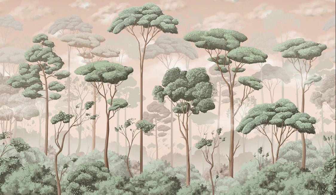 Panoramic wallpaper pine forest voluptuous jasmine