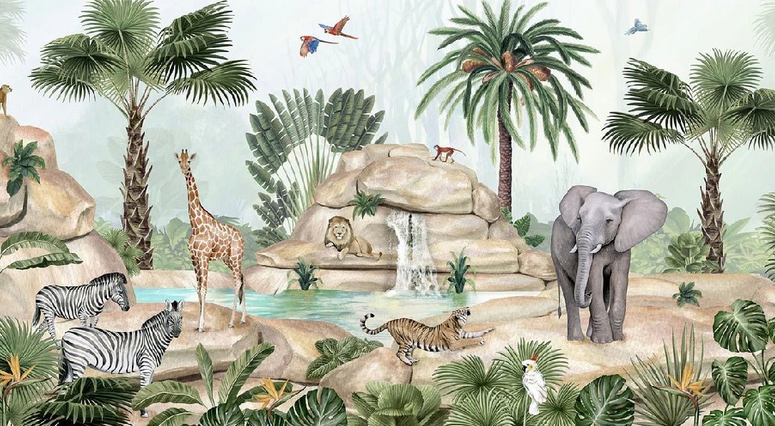 Children's wallpaper animal oasis